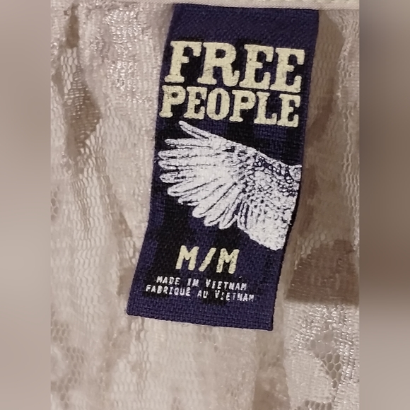 Lace Full-zip free people cream top - Picture 3 of 6